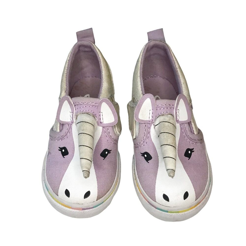 Vans Girls Asher V Purple Unicorn Sneakers 5